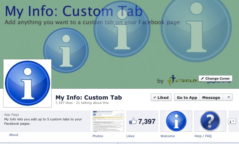My Info Sample Page Tabs