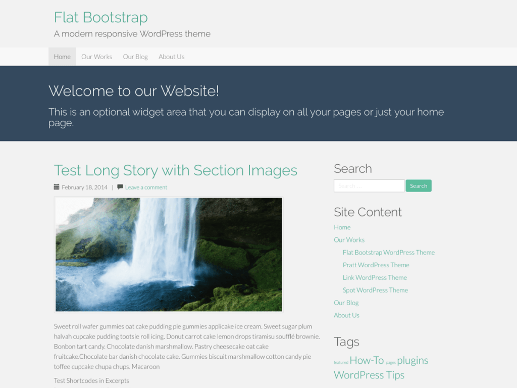 Flat Bootstrap WordPress Theme Screenshot