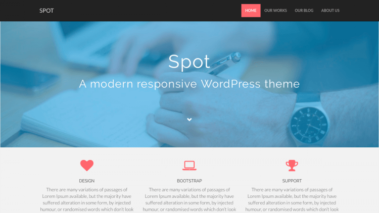 Spot Bootstrap WordPress Theme